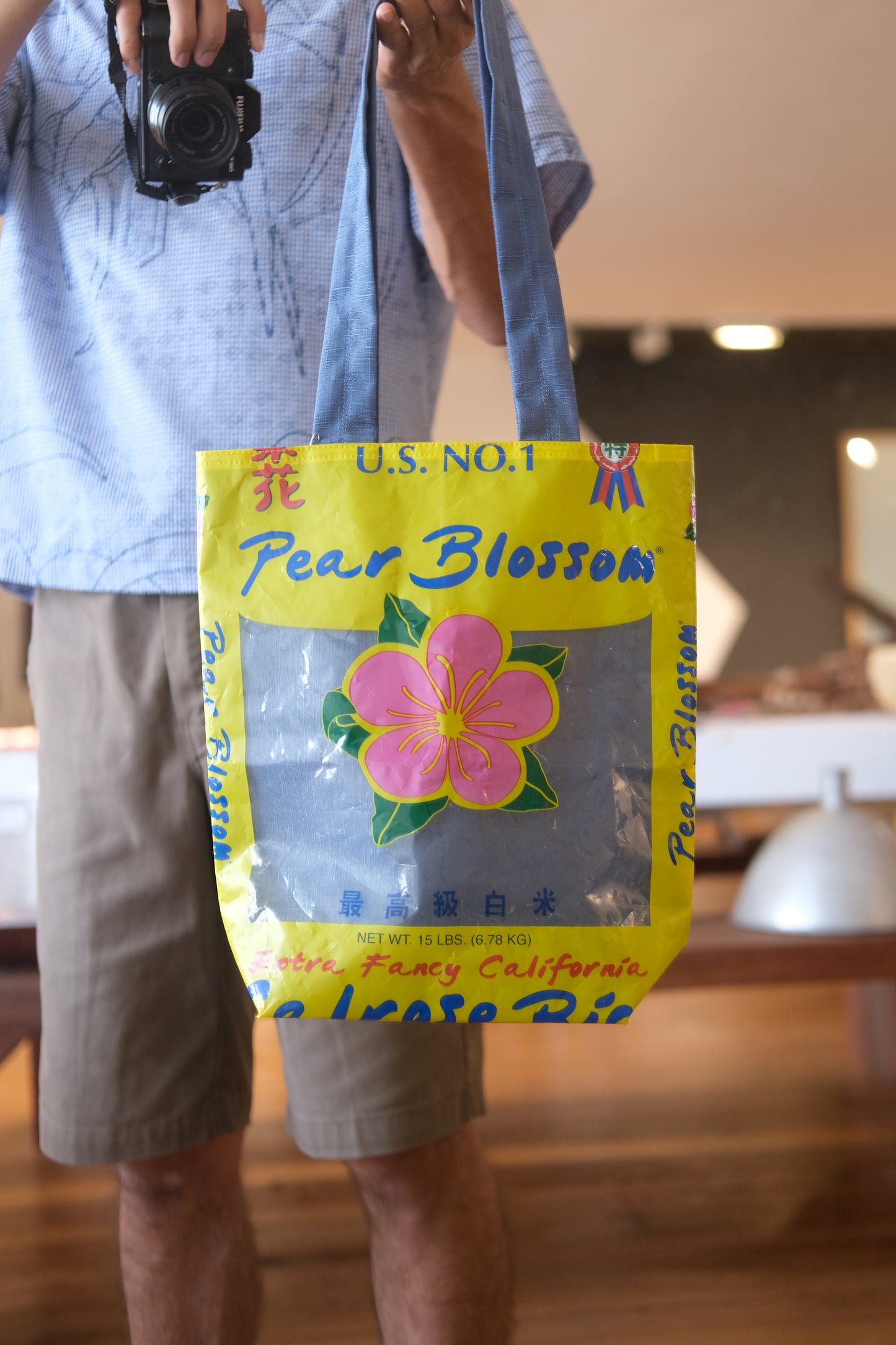 Upcycled Pearl Blossom Rice Tote